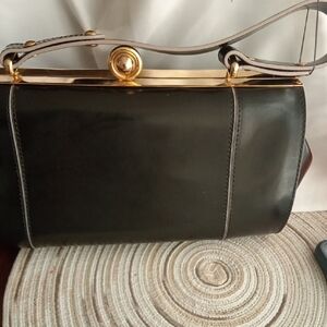 Elegant Black Leather Handbag